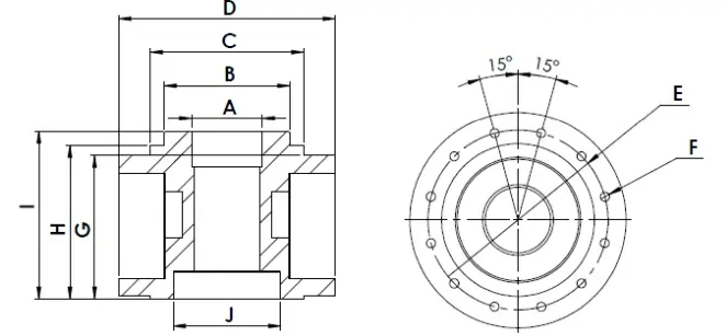 Dimensions for 2 & 3kNm AWS Annular Torque Transducer