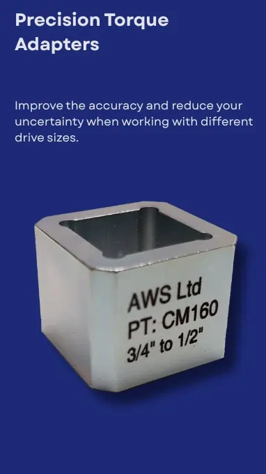 Torque adapter in front of a blue background