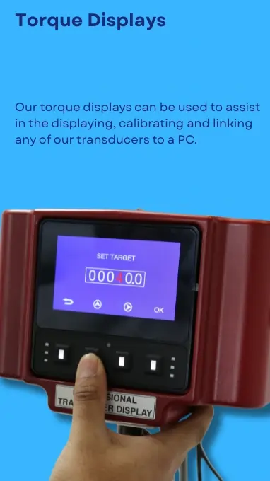 Torque Display in front of a blue background